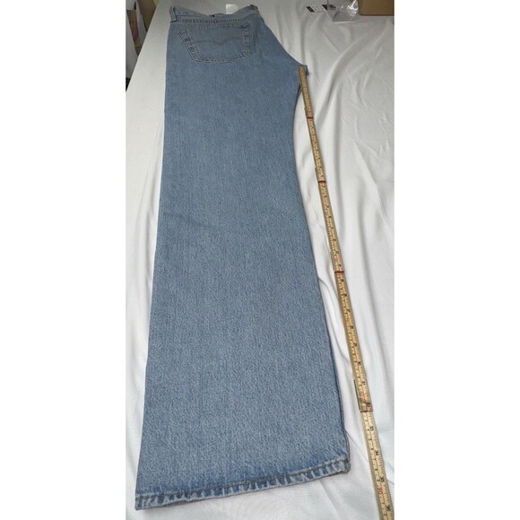 Levis 501 Original Jeans Stretch Denim Light Indigo Irregular Mens 40X38 New - Picture 6 of 12